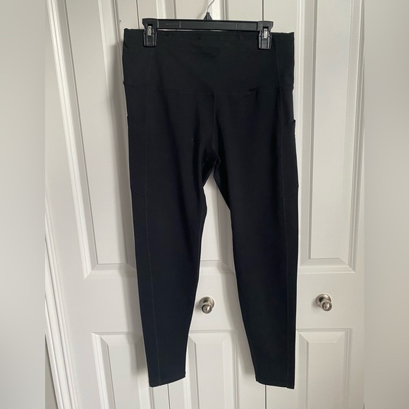 Pants - Black High-Waisted Leggings with Side Pockets